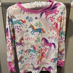 Little Sleepies Unicorn Dreams long sleeve pajama set sz 2T VGUC